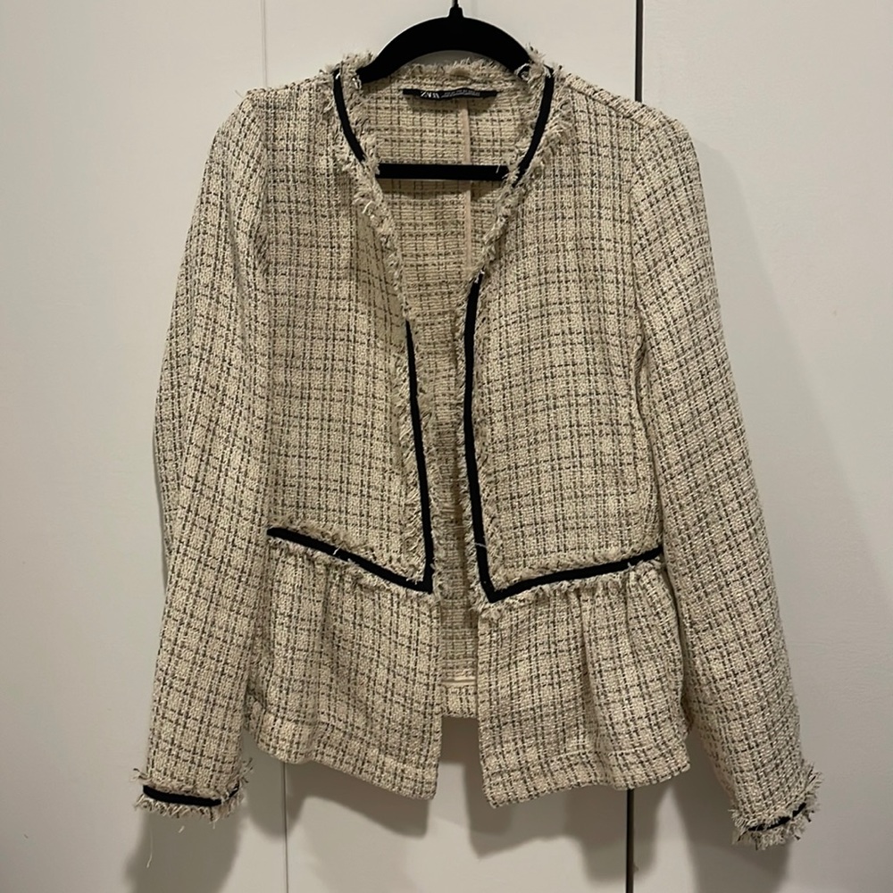 Zara-cream tweed blazer